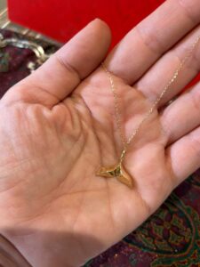 گردنبند طلا طرح دم وال